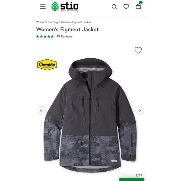 Stio Womens Figment Jacket Steel/Camo Large Waterproof Windproof  MSRP $499 - Picture 1 of 7